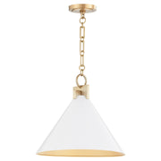 Quorum - 68-16-0880 - One Light Pendant - Jackson - Studio White|Aged Brass