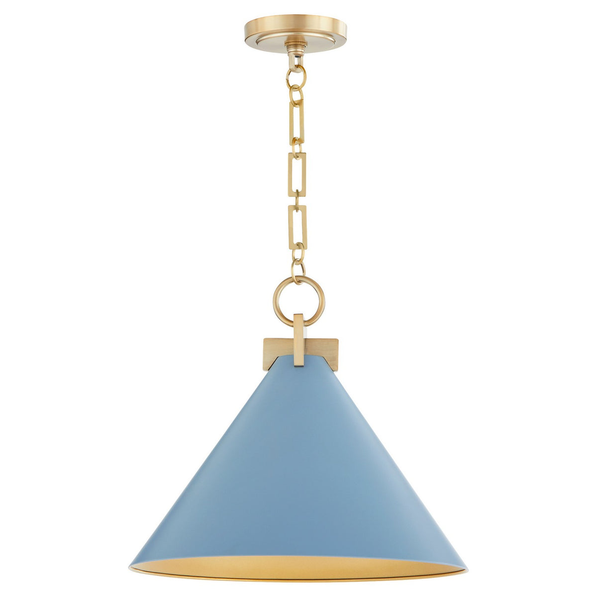 Quorum - 68-16-1280 - One Light Pendant - Jackson - Blue|Aged Brass