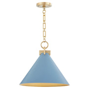 Quorum - 68-16-1280 - One Light Pendant - Jackson - Blue|Aged Brass