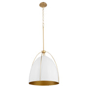 Quorum - 860-3-0880 - Three Light Pendant - Jamie - Studio White|Aged Brass