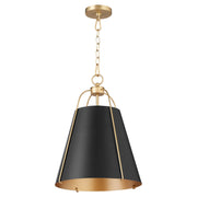 Quorum - 861-1-5980 - One Light Pendant - Ellen - Matte Black|Aged Brass