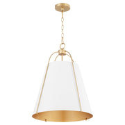 Quorum - 861-3-0880 - Three Light Pendant - Ellen - Studio White|Aged Brass