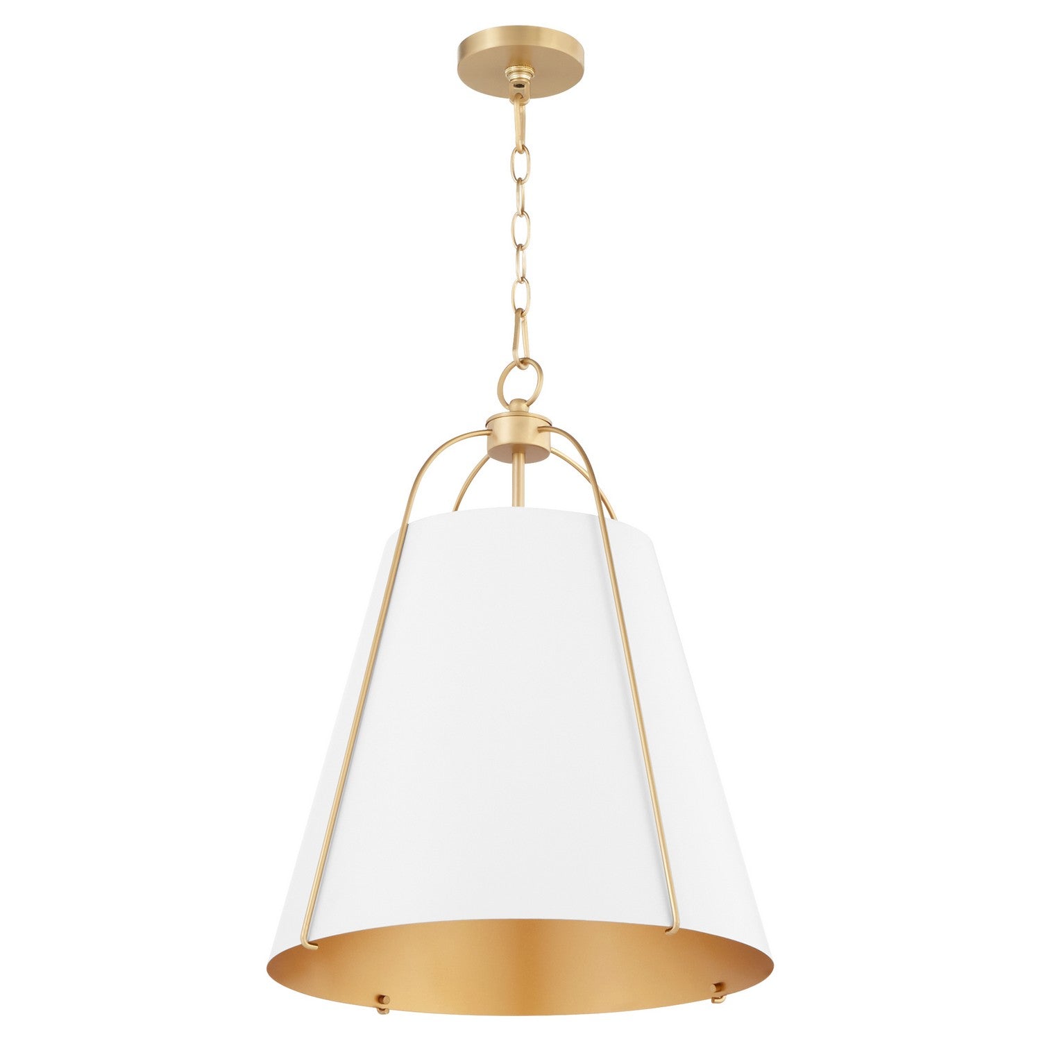Quorum - 861-3-0880 - Three Light Pendant - Ellen - Studio White|Aged Brass