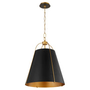 Quorum - 861-3-5980 - Three Light Pendant - Ellen - Matte Black|Aged Brass