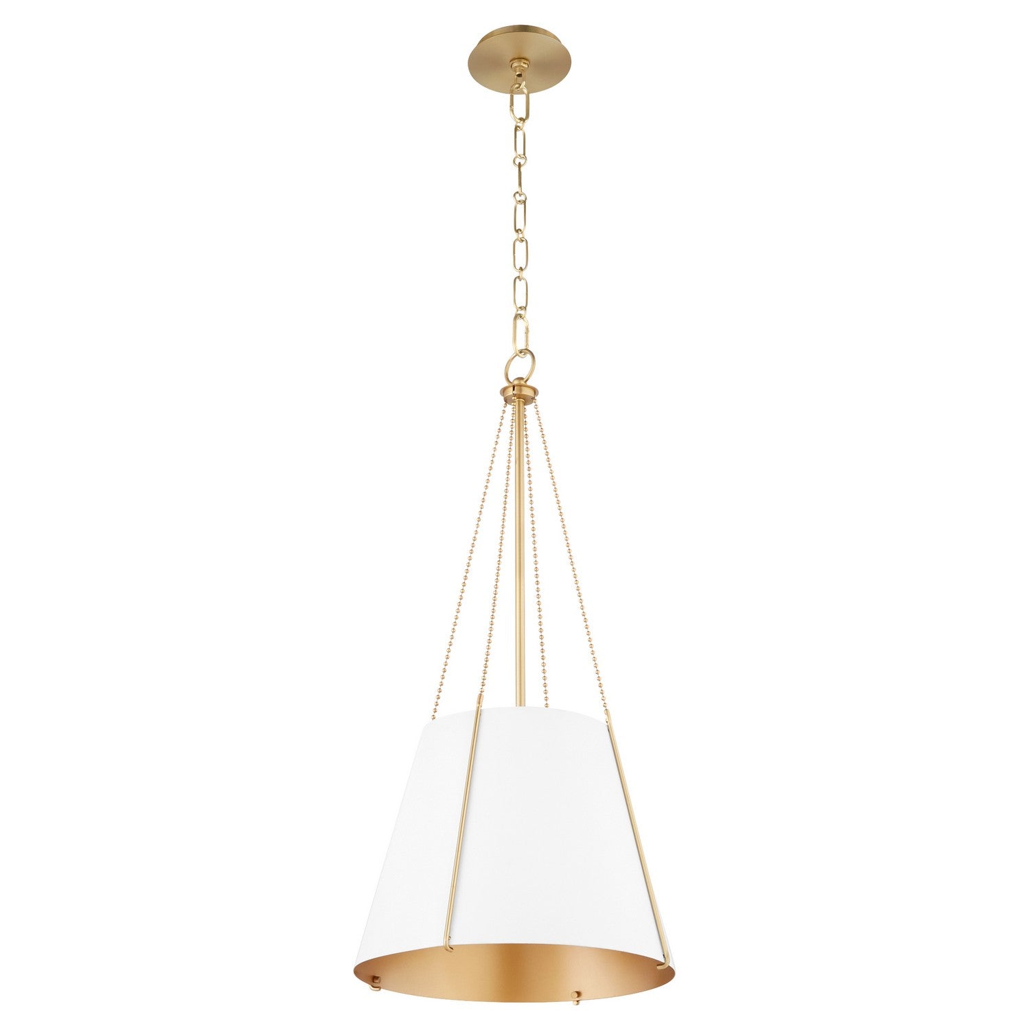 Quorum - 862-1-0880 - One Light Pendant - Denise - Studio White|Aged Brass