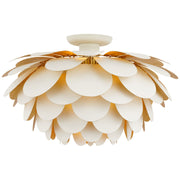 Visual Comfort Signature - CHC 4164WHT/G - LED Flush Mount - Cynara - White and Gild