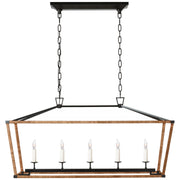 Visual Comfort Signature - CHC 5765AI/NRT - LED Linear Lantern - Darlana Wrapped - Aged Iron and Natural Rattan