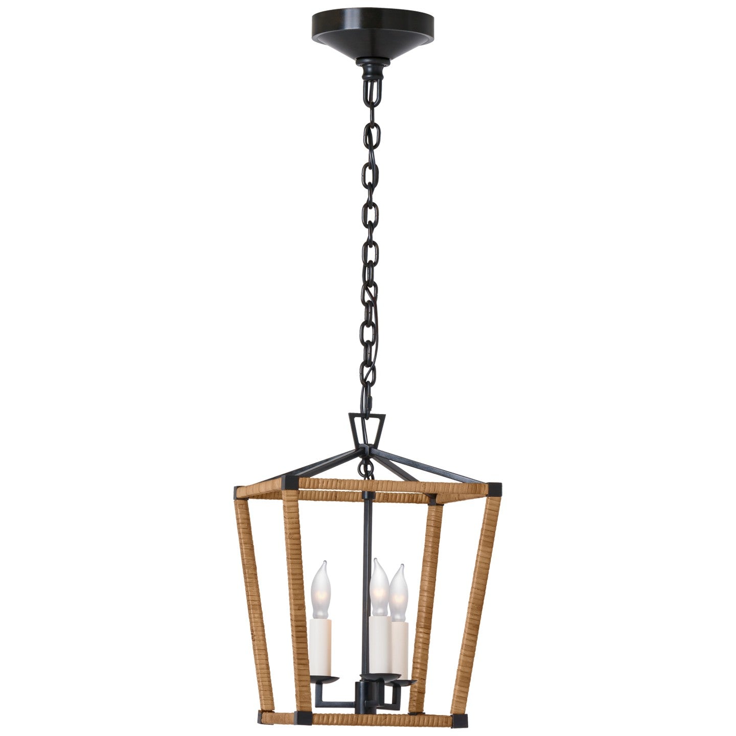 Visual Comfort Signature - CHC 5875AI/NRT - LED Lantern - Darlana Wrapped - Aged Iron and Natural Rattan