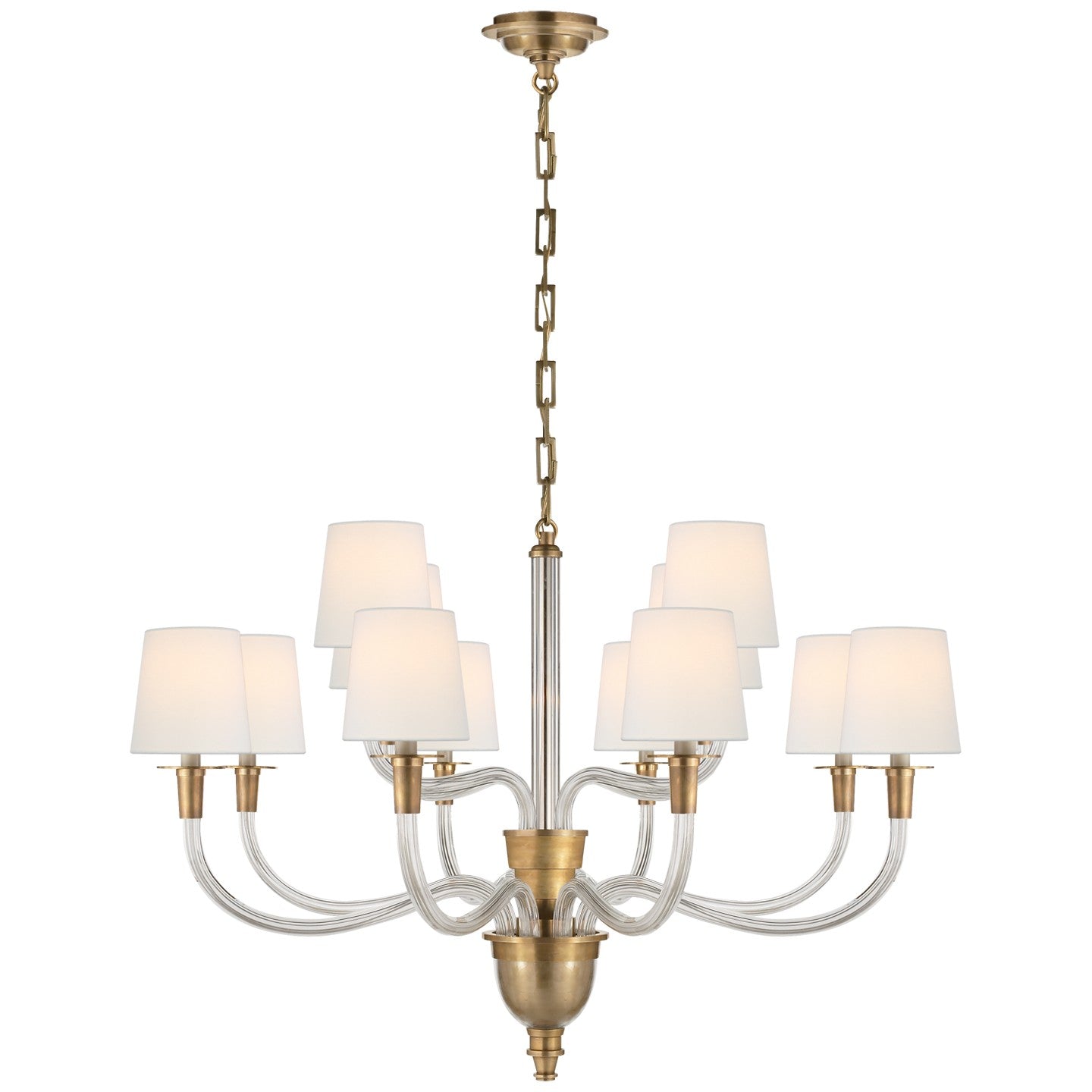 Visual Comfort Signature - TOB 5033HAB-L - 12 Light Chandelier - Vivian - Hand-Rubbed Antique Brass