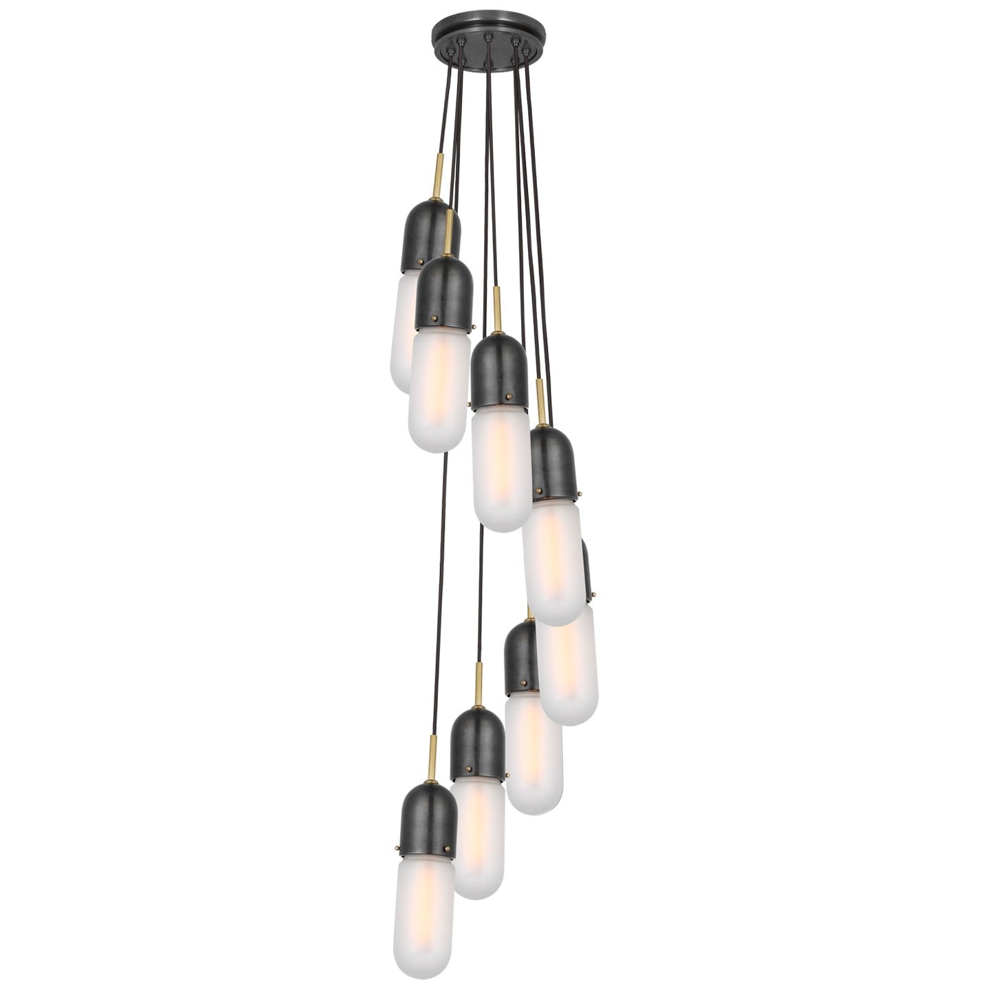 Visual Comfort Signature - TOB 5646BZ/HAB-FG-8 - LED Pendant - Junio - Bronze and Brass