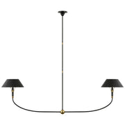 Visual Comfort Signature - TOB 5728BZ/HAB-BZ - LED Linear Chandelier - Turlington - Bronze and Hand-Rubbed Antique Brass