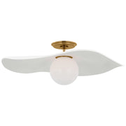Visual Comfort Signature - WS 4040HAB-WHT - LED Semi-Flush Mount - Mahalo - Hand-Rubbed Antique Brass