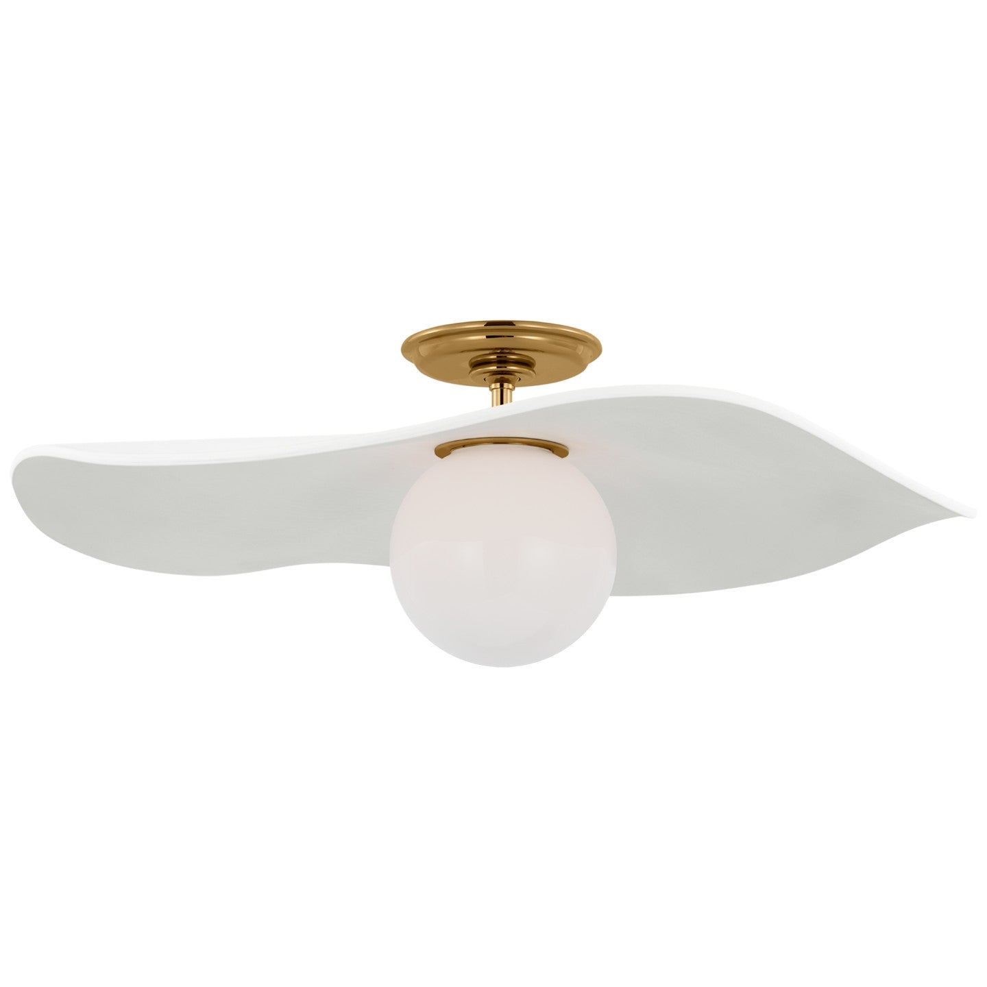 Visual Comfort Signature - WS 4040HAB-WHT - LED Semi-Flush Mount - Mahalo - Hand-Rubbed Antique Brass
