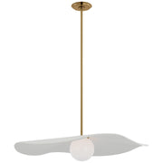 Visual Comfort Signature - WS 5040HAB-WHT - LED Pendant - Mahalo - Hand-Rubbed Antique Brass