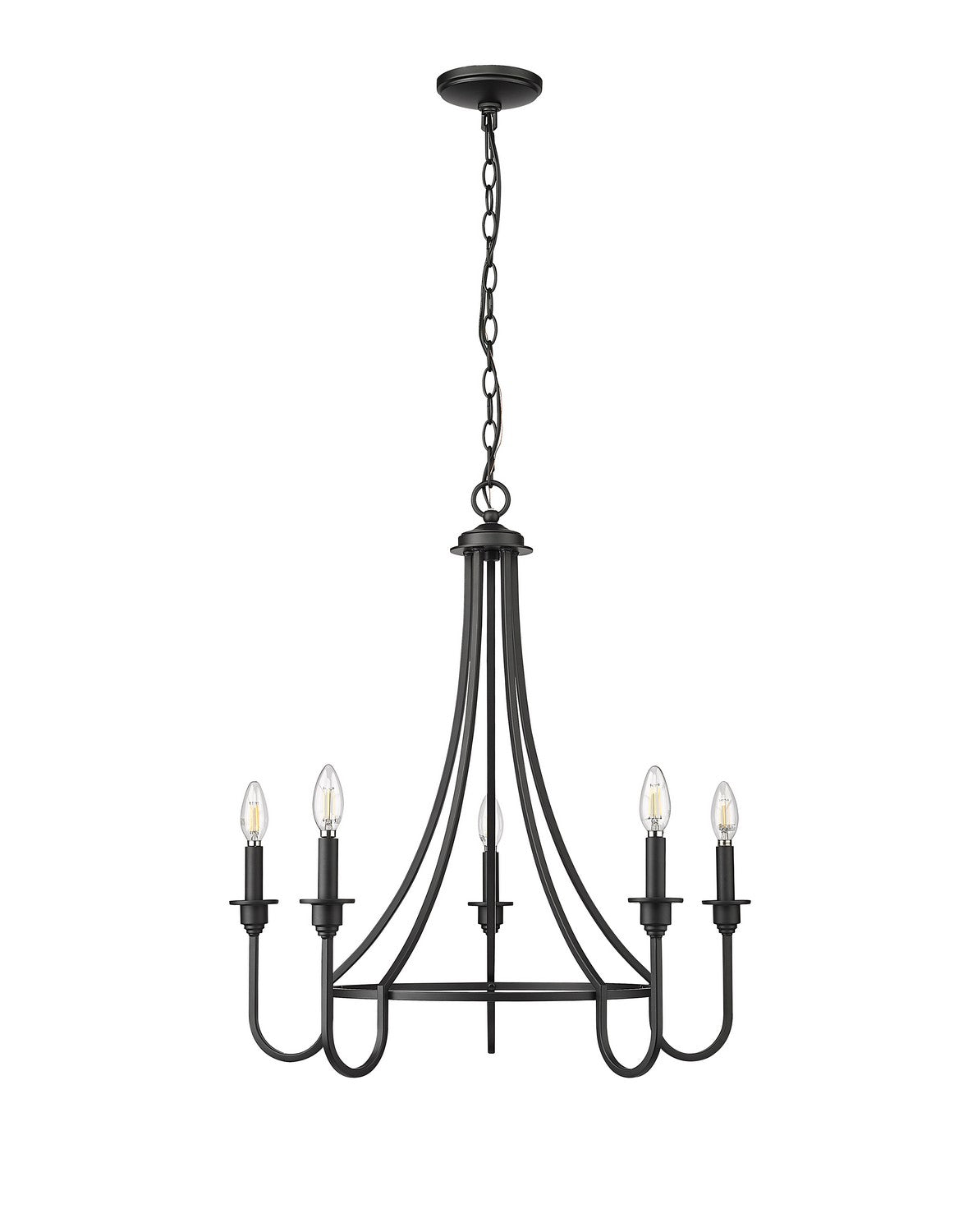 Millennium - 12205-MB - Five Light Chandelier - Artemis - Matte Black