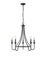 Millennium - 12205-MB - Five Light Chandelier - Artemis - Matte Black