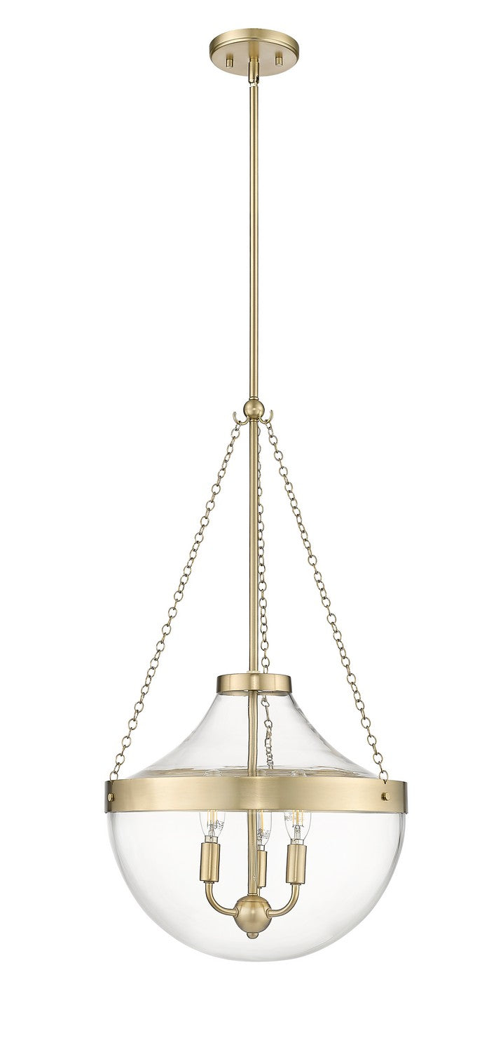 Millennium - 20103-MG - Three Light Pendant - Clarra - Modern Gold