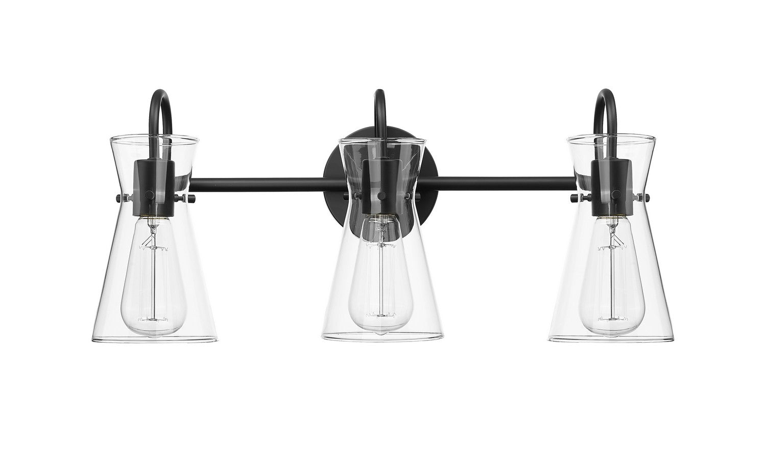 Millennium - 21003-MB - Three Light Vanity - Camellia - Matte Black