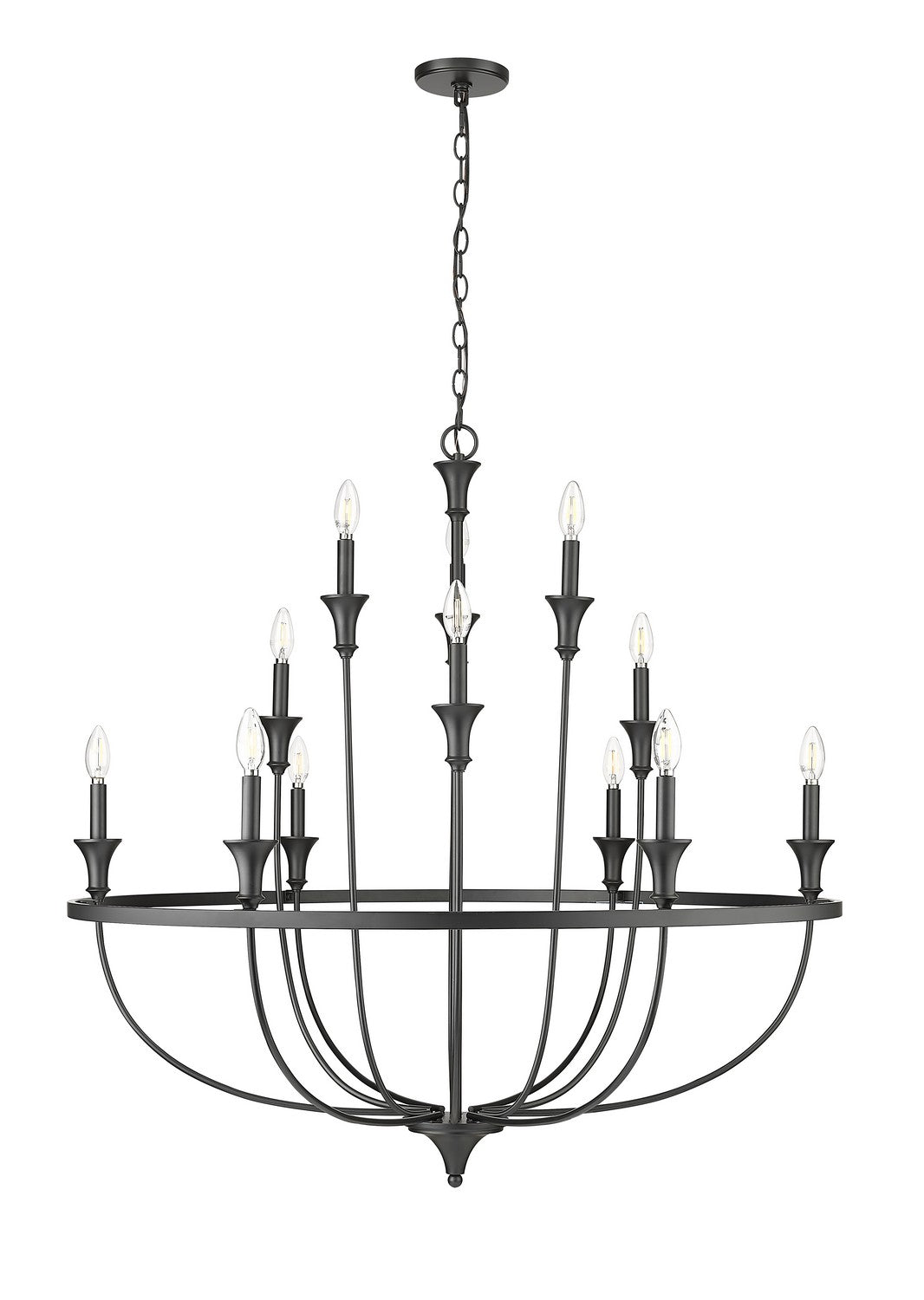 Millennium - 28012-MB - 12 Light Chandelier - Emery - Matte Black