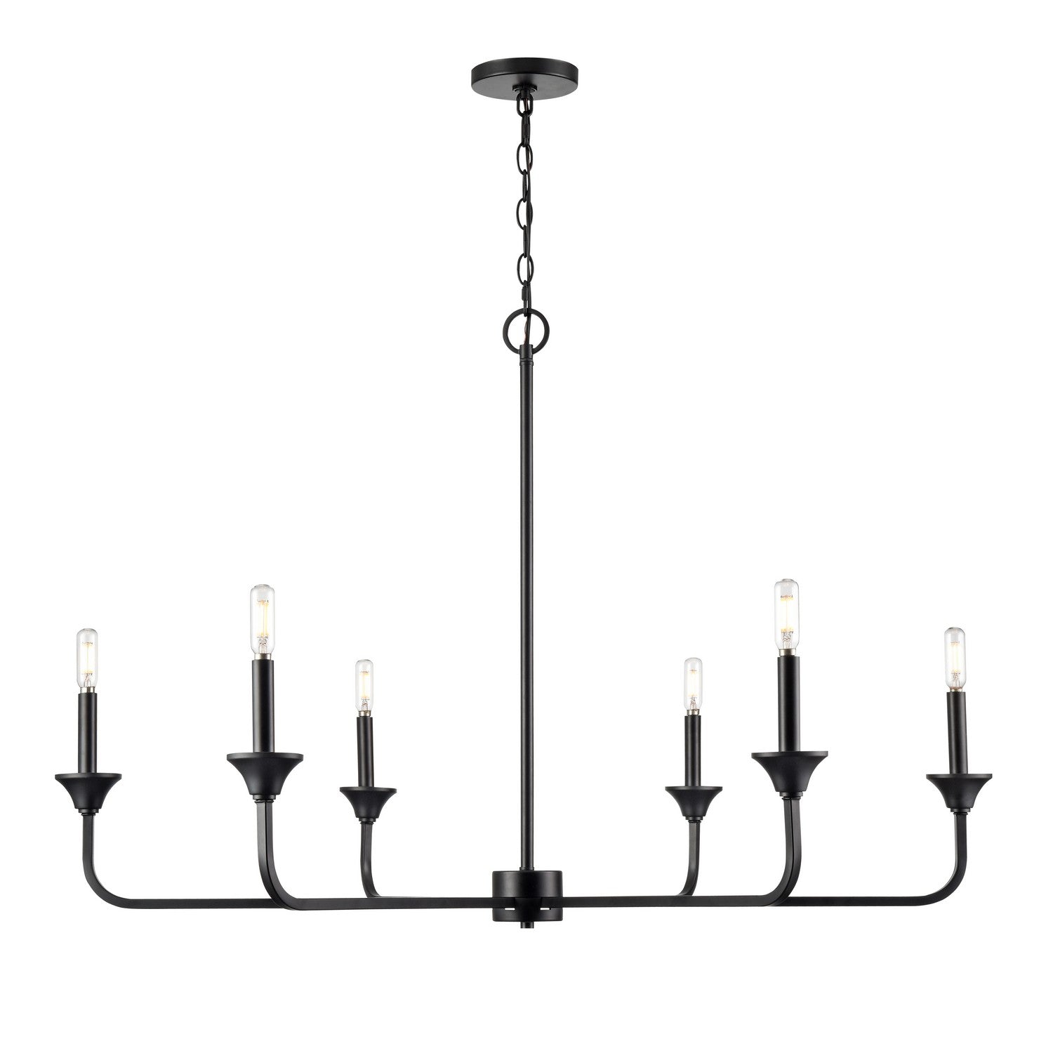 Millennium - 97426-MB - Six Light Chandelier - Herring - Matte Black