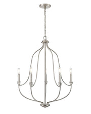 Millennium - 98005-BN - Five Light Chandelier - Senoia - Brushed Nickel