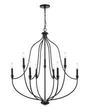 Millennium - 98009-MB - Nine Light Chandelier - Senoia - Matte Black