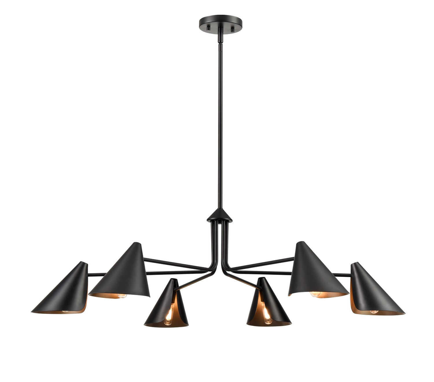 Millennium - 99006-MB - Six Light Chandelier - Warhol - Matte Black