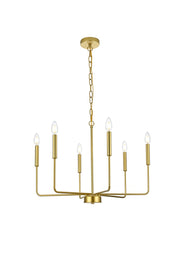 Elegant Lighting - LD740D26BRA - Six Light Pendant - Willa - Brass