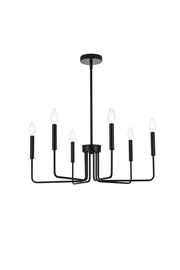 Elegant Lighting - LD742D26BK - Six Light Pendant - Willa - Black