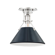 Hudson Valley - MDS353-PN/DBL - One Light Semi Flush Mount - Painted No.2 - Polished Nickel/Darkest Blue