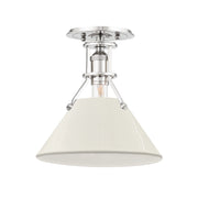 Hudson Valley - MDS353-PN/OW - One Light Semi Flush Mount - Painted No.2 - Polished Nickel/Off White