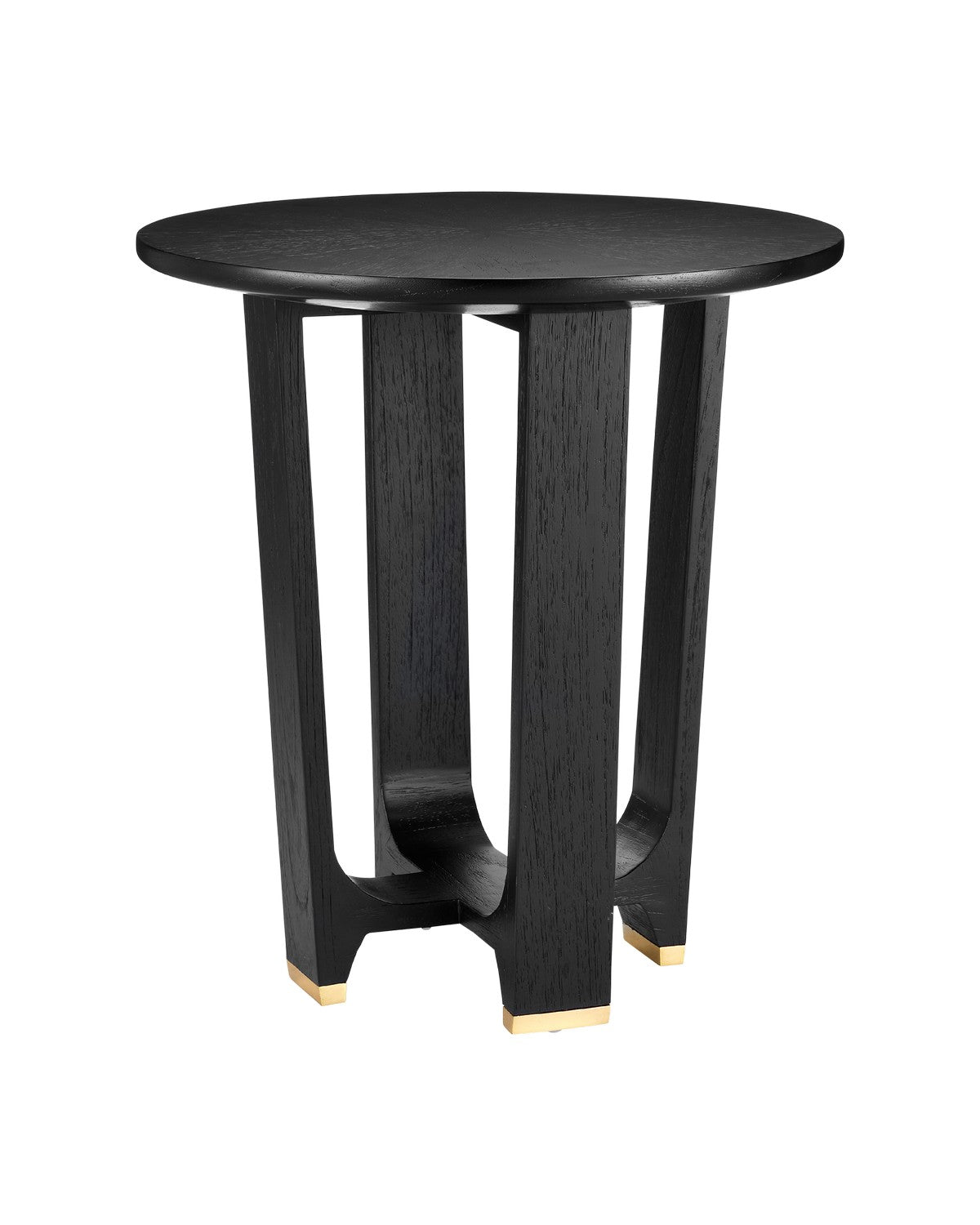 Currey and Company - 3000-0259 - Accent Table - Matte Caviar Black/Polished Brass