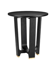 Currey and Company - 3000-0259 - Accent Table - Matte Caviar Black/Polished Brass