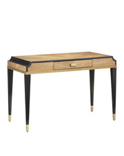 Currey and Company - 3000-0272 - Writing Desk - Taupe/Caviar Black/Polished Brass/Black