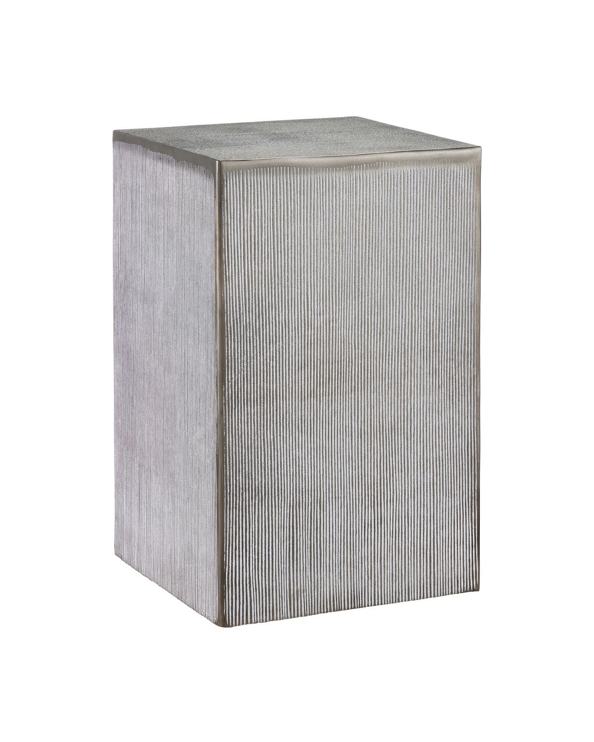 Currey and Company - 4000-0176 - Accent Table - Graphite/White Patina