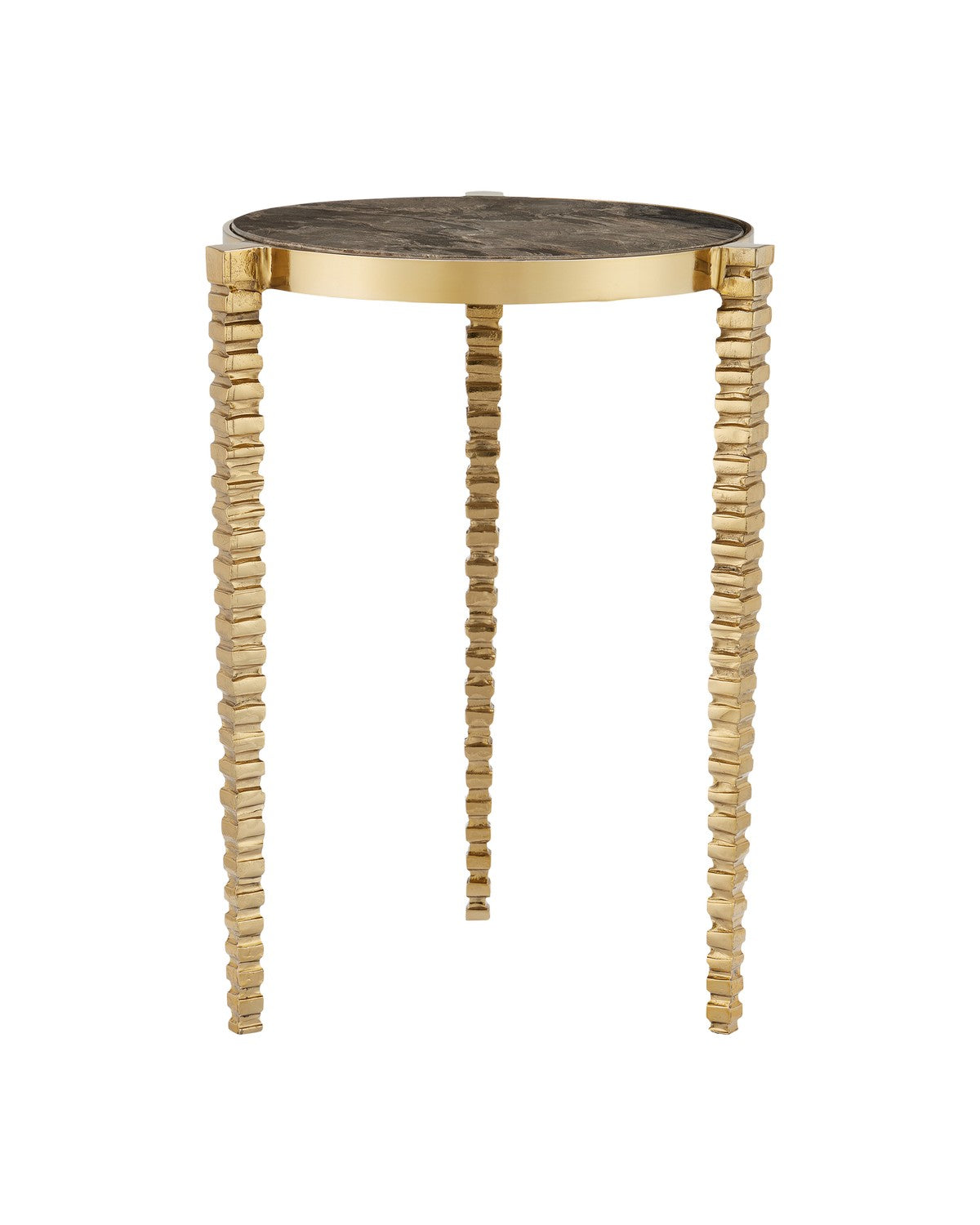 Currey and Company - 4000-0180 - Accent Table - Polished Brass/Natural