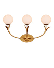 Currey and Company - 5000-0261 - Three Light Wall Sconce - Contemporary Gold Leaf/Sugar White/Frosted White