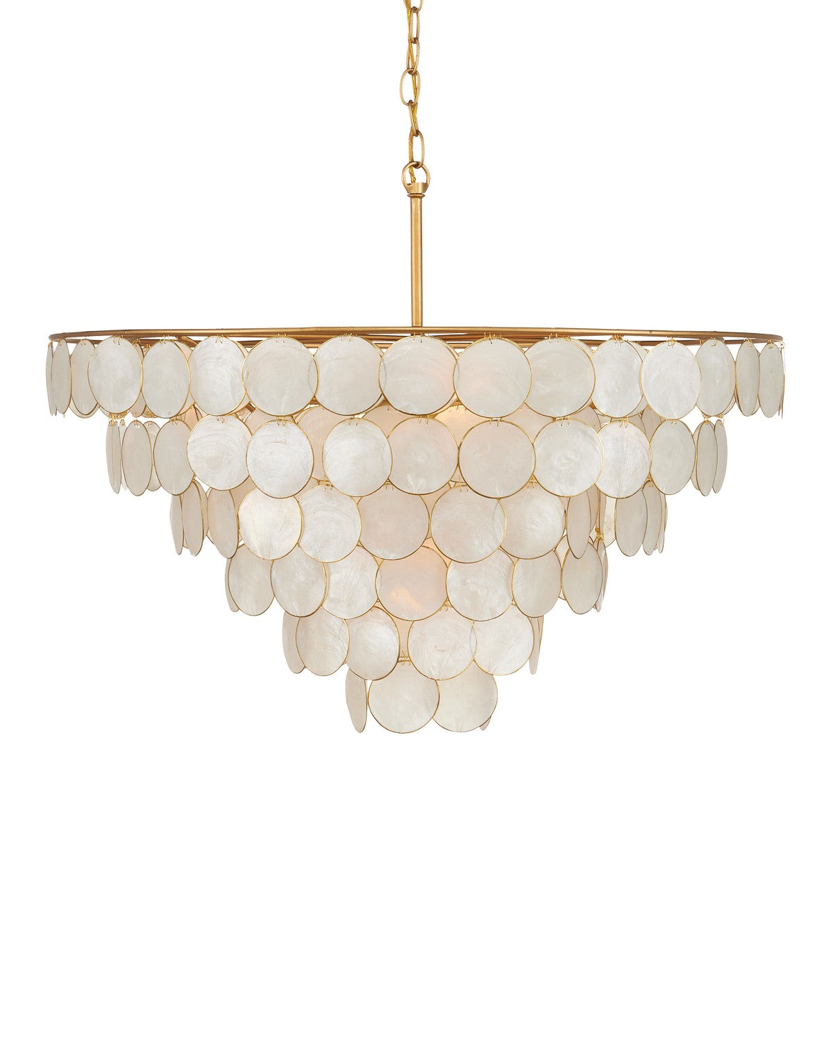 Currey and Company - 9000-1098 - Five Light Semi-Flush Mount - Natural/Contemporary Gold