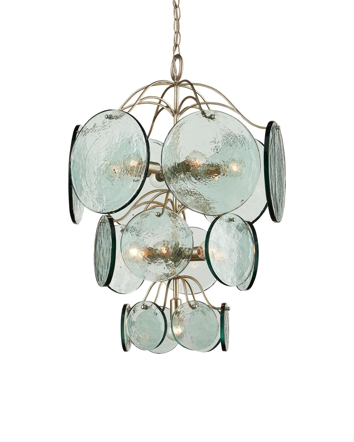 Currey and Company - 9000-1100 - 13 Light Chandelier - Clear/Silver Leaf