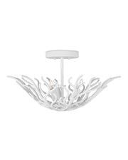 Currey and Company - 9000-1124 - Three Light Semi-Flush Mount - Gesso White