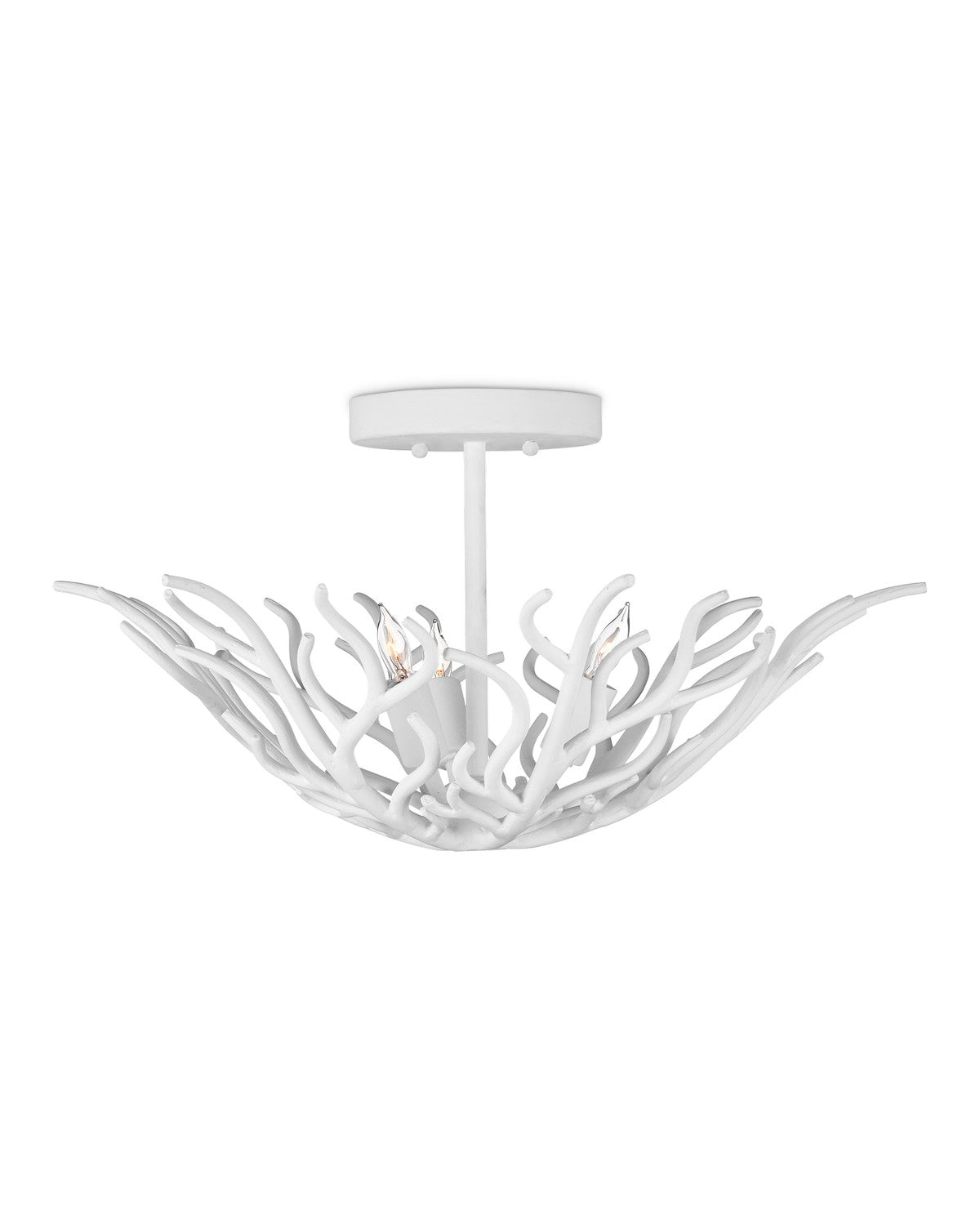 Currey and Company - 9000-1124 - Three Light Semi-Flush Mount - Gesso White