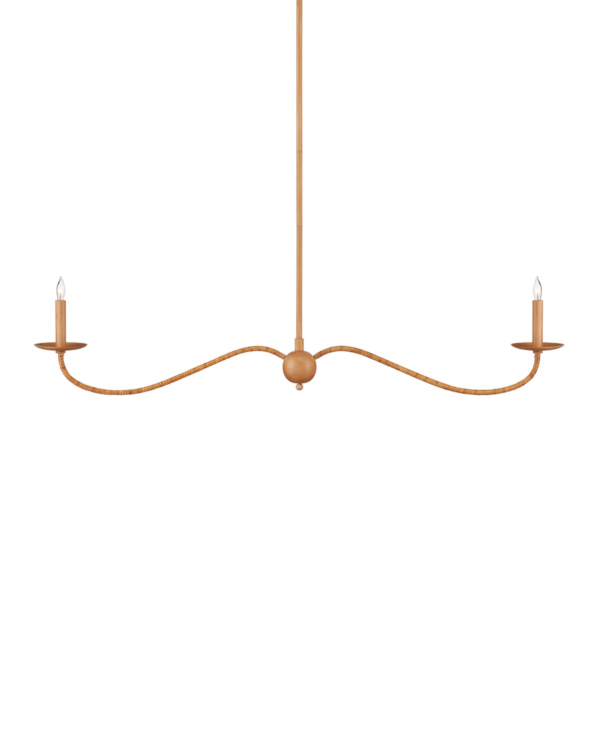 Currey and Company - 9000-1127 - Two Light Chandelier - Saddle Tan/Natural