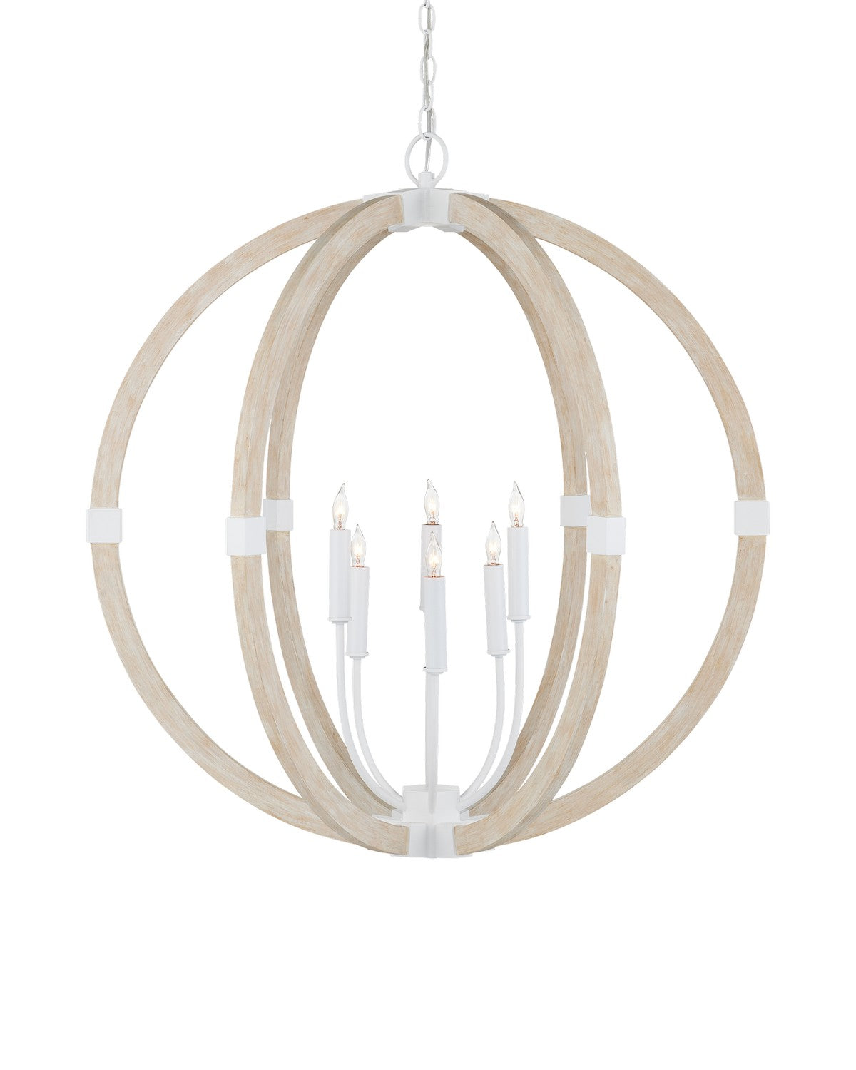 Currey and Company - 9000-1131 - Six Light Chandelier - Sandstone/Sugar White