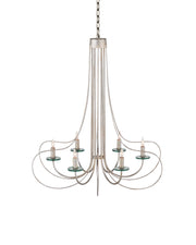 Currey and Company - 9000-1137 - Six Light Chandelier - Contemporary Silver Leaf/Contemporary Silver/Clear