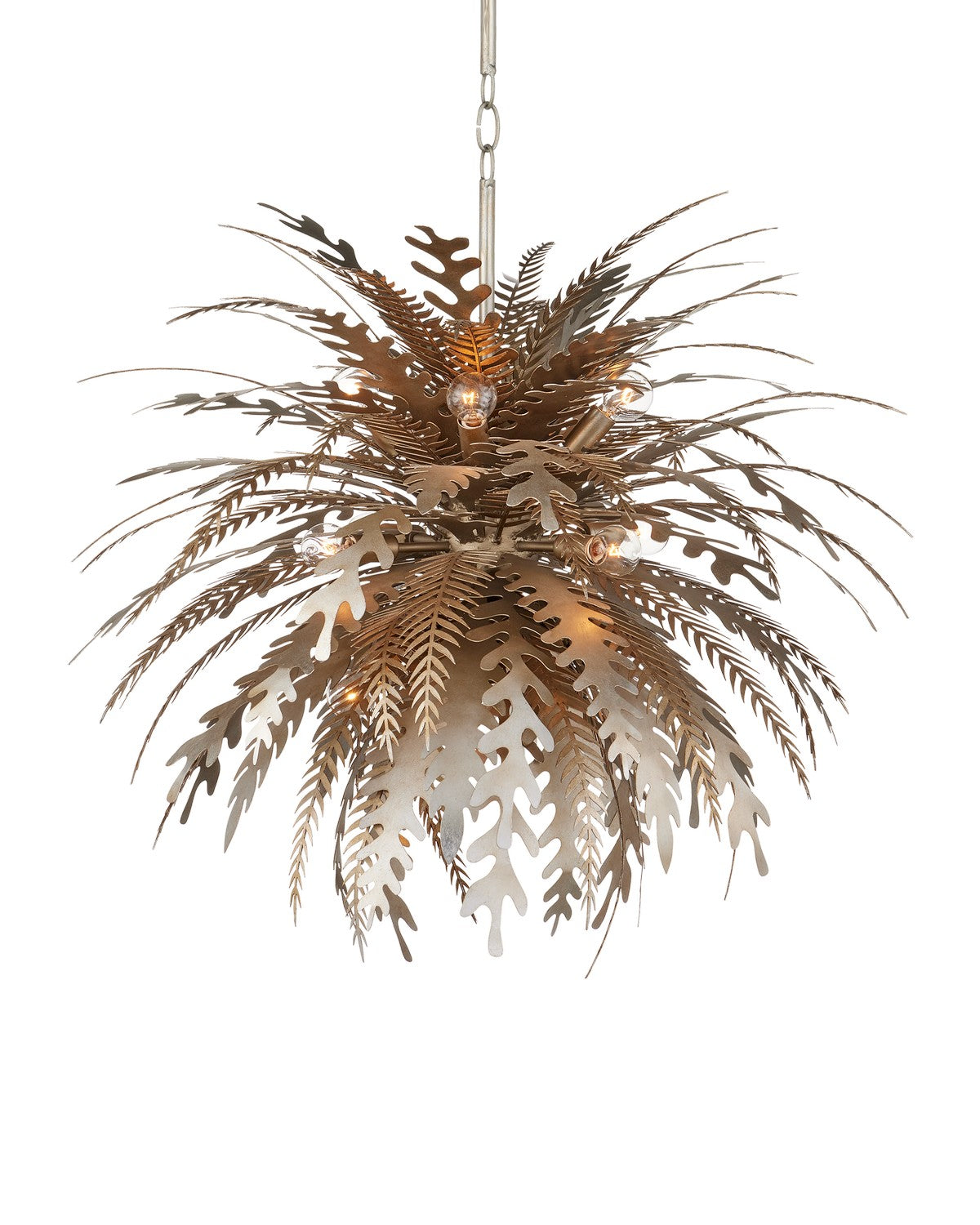 Currey and Company - 9000-1138 - 12 Light Chandelier - Contemporary Silver Leaf/Dark Silver Leaf