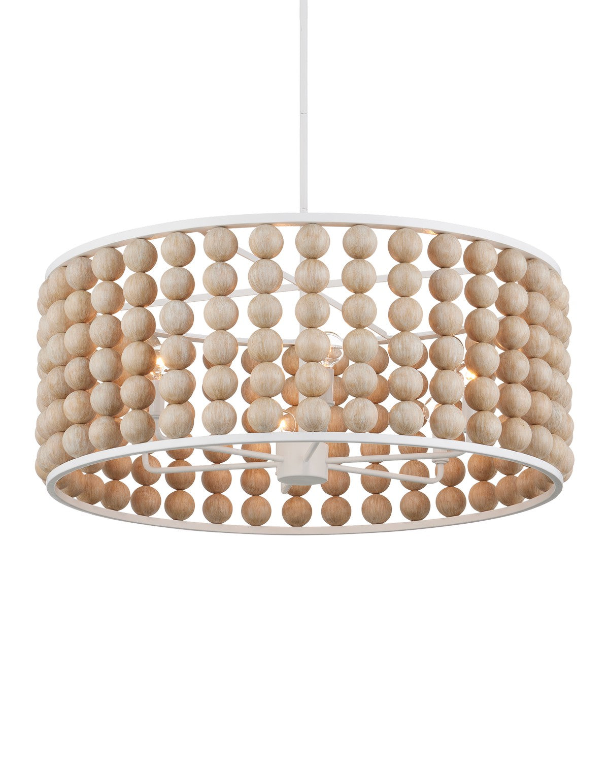 Currey and Company - 9000-1139 - Six Light Chandelier - Sandstone/Sugar White