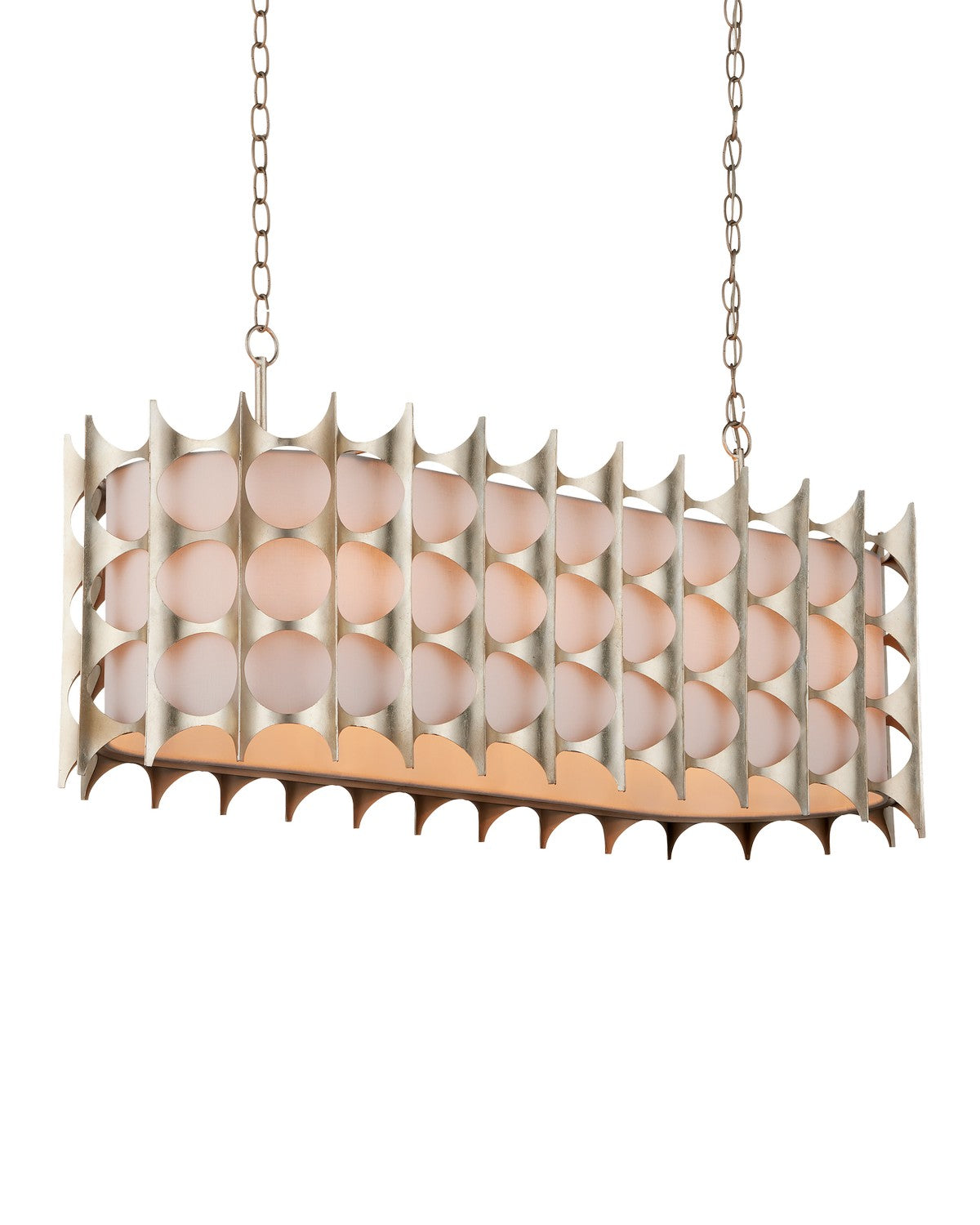 Currey and Company - 9000-1141 - Eight Light Chandelier - Contemporary Silver Leaf