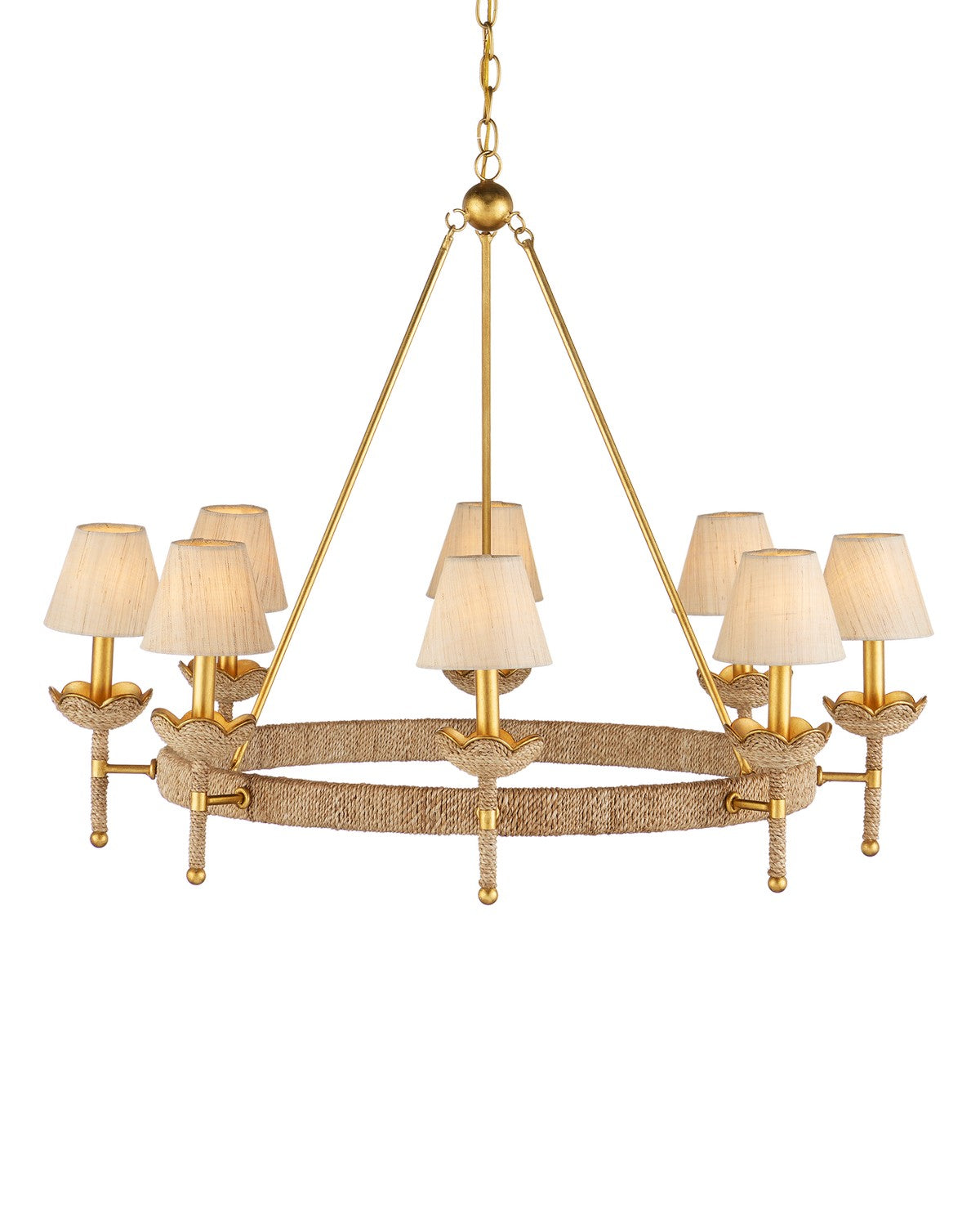 Currey and Company - 9000-1143 - Eight Light Chandelier - Natural/Contemporary Gold Leaf/Contemporary Gold
