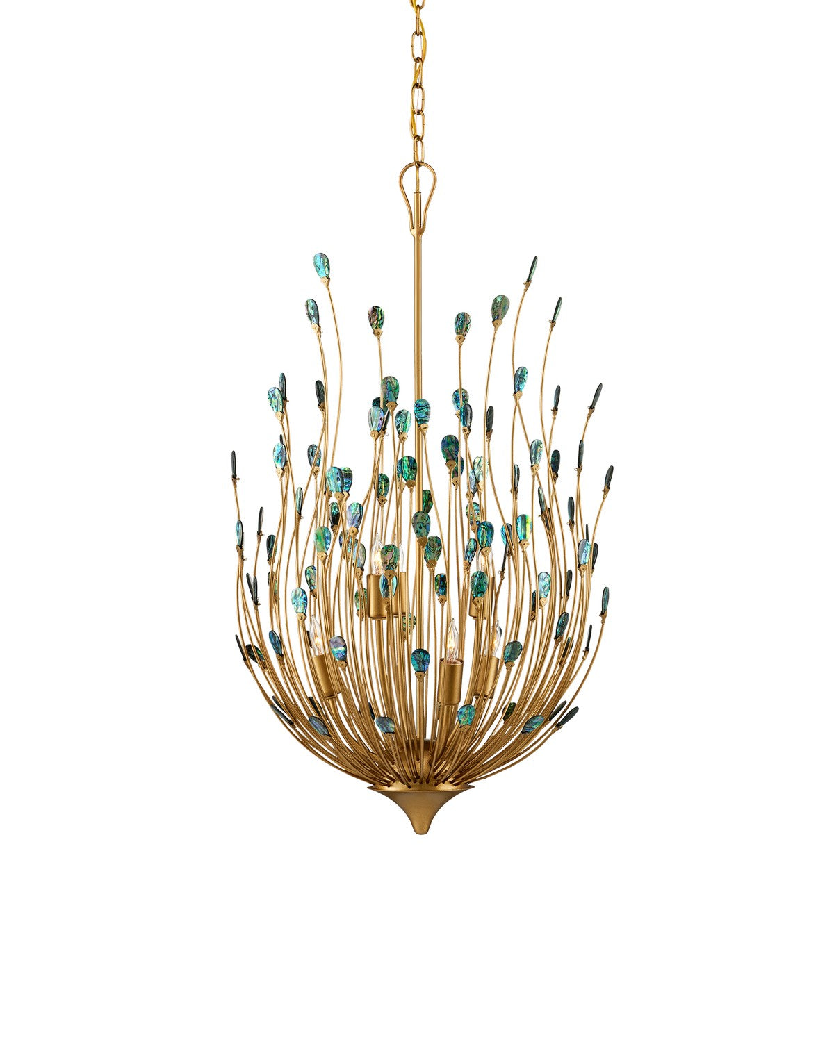 Currey and Company - 9000-1149 - Six Light Chandelier - Contemporary Gold/Natural
