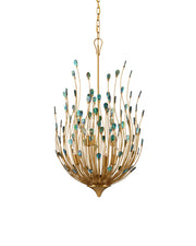 Currey and Company - 9000-1149 - Six Light Chandelier - Contemporary Gold/Natural